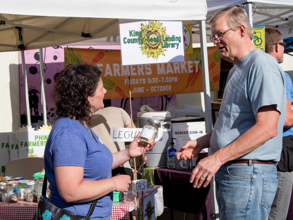 Seed sharing at the farmers market